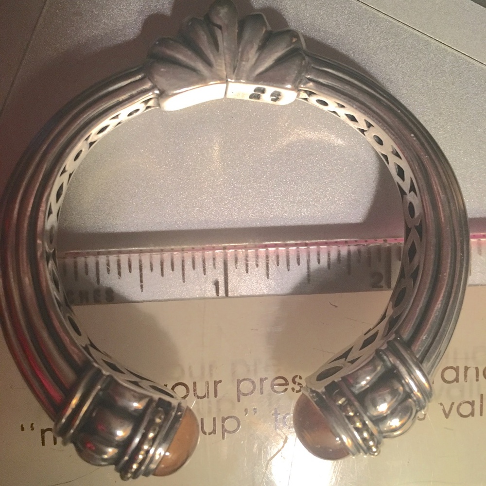 Exquisite  Vintage Lagos Cuff** 18k Gold /Sterling/Citrine - Picture 15 of 16